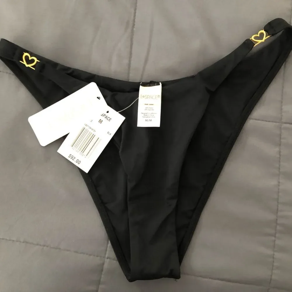 L* Space Ziggy Bitsy Bikini Bottom Black Size M • NEW WITH TAGS •